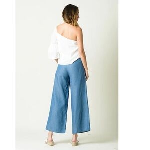 ESBY High Rise Wide leg Crop Denim Trouser Pants NWT
